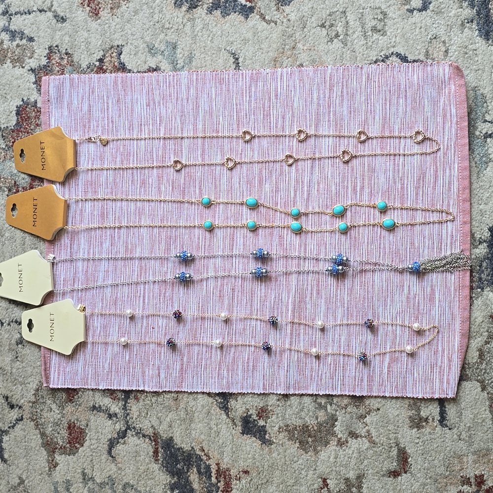 MONET BRAND WOMEN'S FASHION JEWELRY BUNDLE OF 4 LONG NECKLACES
